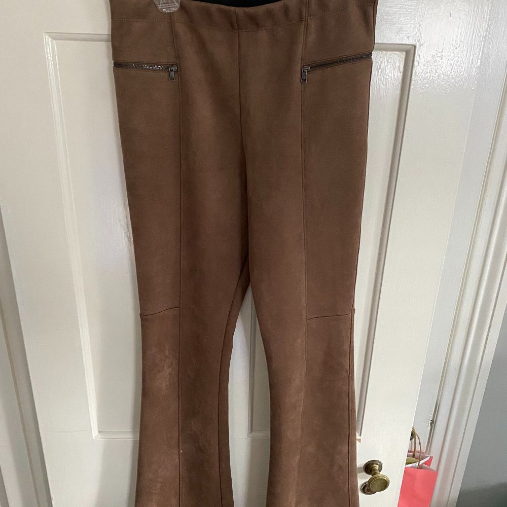 BCBG Brown Suede Wide Leg Pants